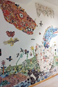 Mosaik mit Dinosaurier